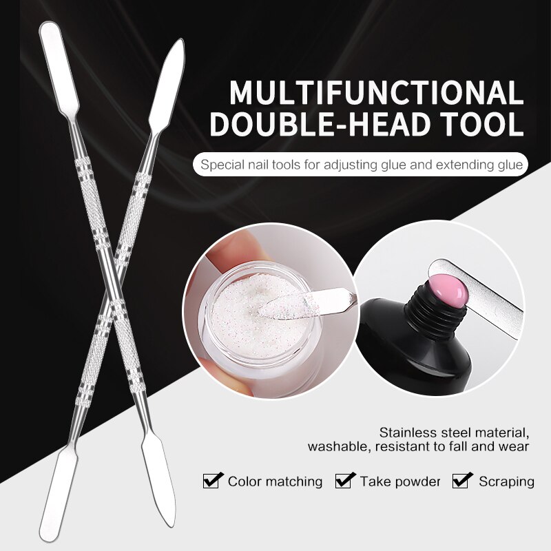 Dual Ended Nail Art Acryl Uv Gel Extension Builder Pen Uv Gel Remover Spatel Stok Manicure Tool Quick Extension Lijm stok