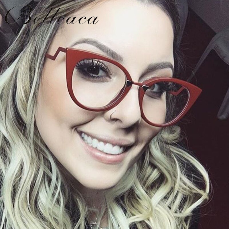 Bellcaca-gafas con montura de ojo de gato para mujer, lentes ópticas de ordenador para miopía, lentes transparentes para mujer, BC139