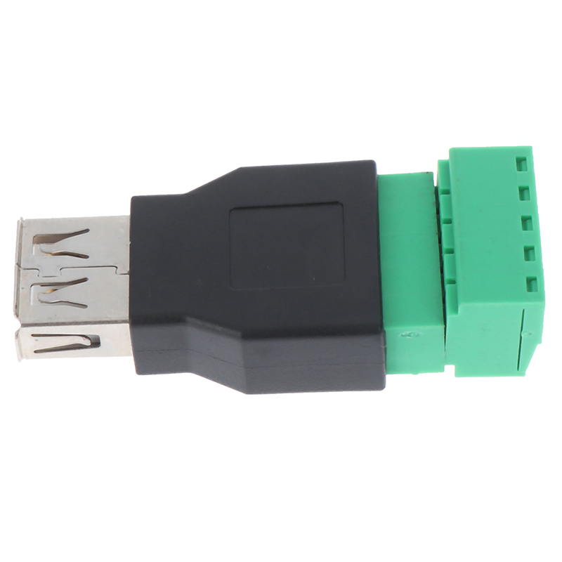 1Pc Usb Female Naar 5P Schroef Shield Plug Terminal Adapter Connector