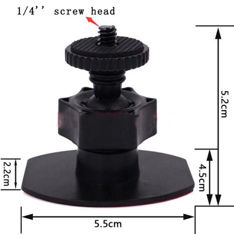 3M Plak Stick Dvr Car Camera Mount Houder 1/4 &quot;Schroef Voor 027 017 H198 K6000 Auto Digitale Camera mini 3M Sticky Auto Bracket: Default Title