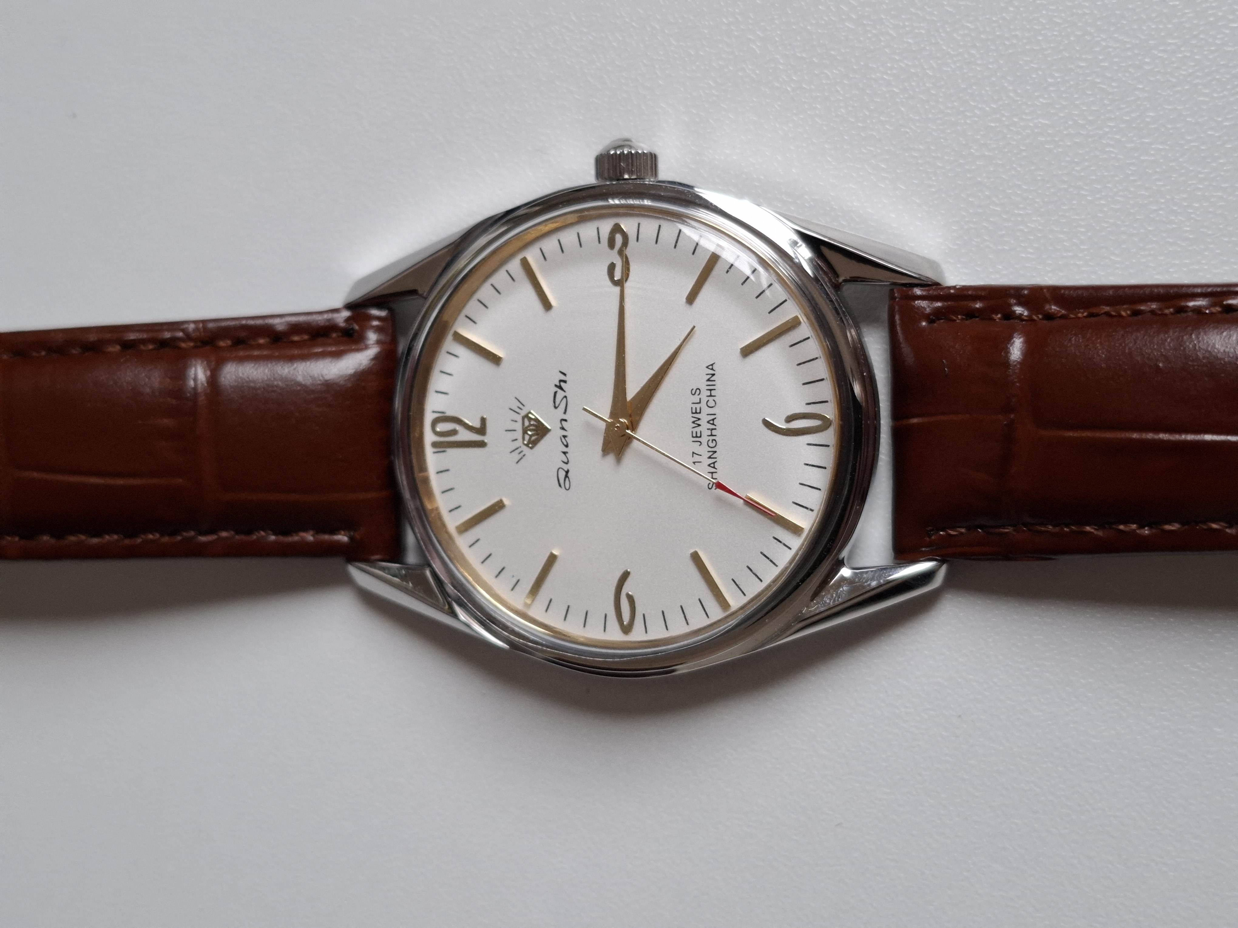 Genuine Shanghai Mechanical Watch Manual Winding 17 Diamond Retro Waterproof Mens Watch Religio Masculino Watche for Men