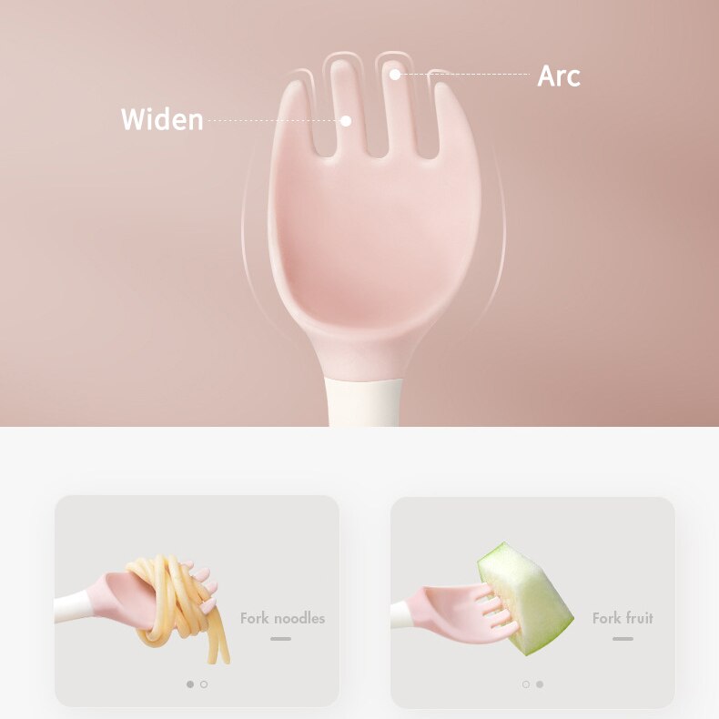 Siliconen Lepel Voor Baby Gebruiksvoorwerpen Set Extra Voedsel Peuter Leren Eten Training Buigbare Zachte Vork Zuigeling Kinderen Servies