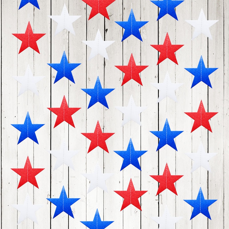 4m blandede farger amerikansk flagg femspiss stjerne konfetti amerikansk uavhengighetsdag banner konfetti tilbehør til julepynt