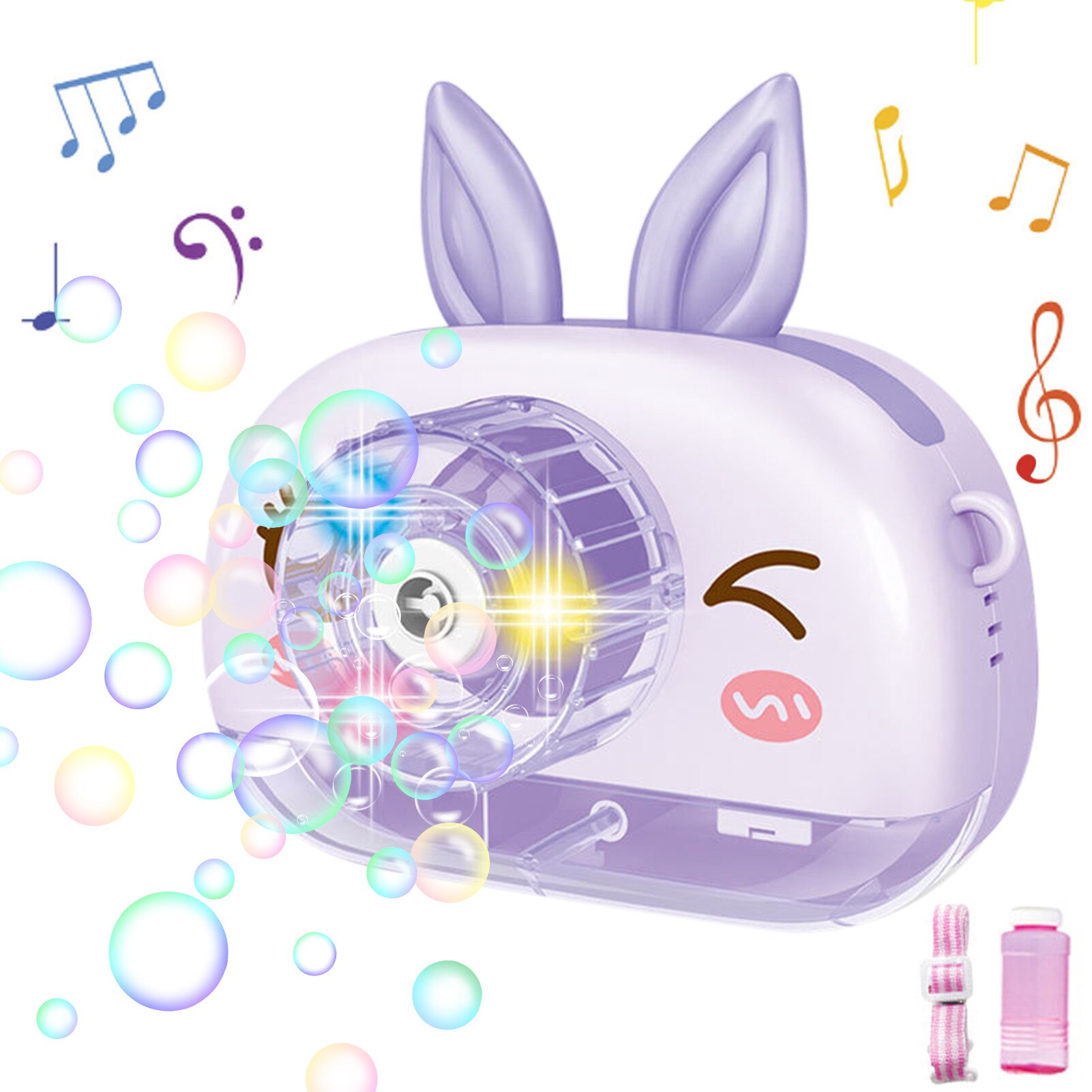 Kids Elektrische Bubble Machine Cartoon Dieren Bubble Blower Baby Bubble Machine: Paars