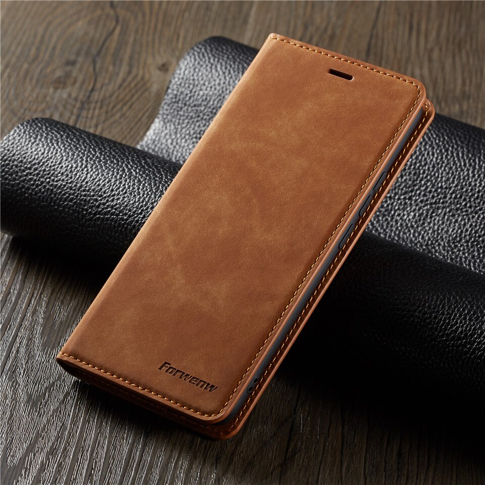 Luxo magnético caso da aleta para samsung galaxy a8 2018 coque couro titular do cartão carteira 360 capa para samsung a8 2018 a82018 etui: Brown