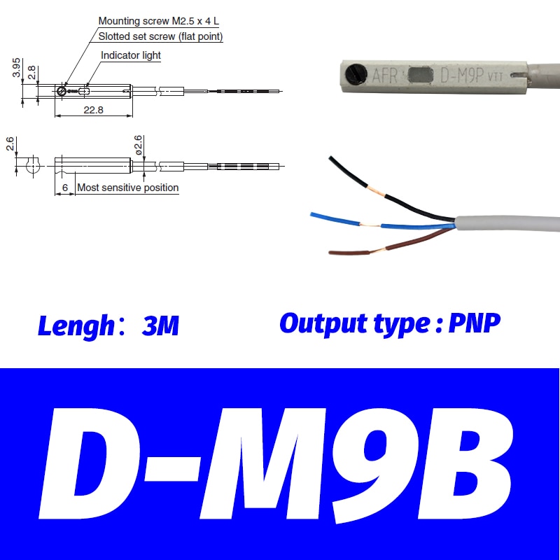 SMC Typ fest Zustand Auto Schalter Direkt Montage Typ D-M9B D-M9N D-M9P D-M9BL D-M9NL D-M9PL pneumatischen schalter Magnetische Senson