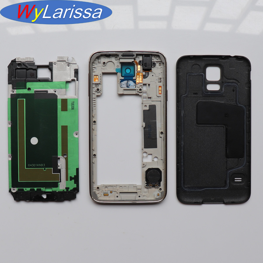 Full Housing Case Set for Samsung Galaxy S5 G900F - Front Back Middle Frame Adhesive