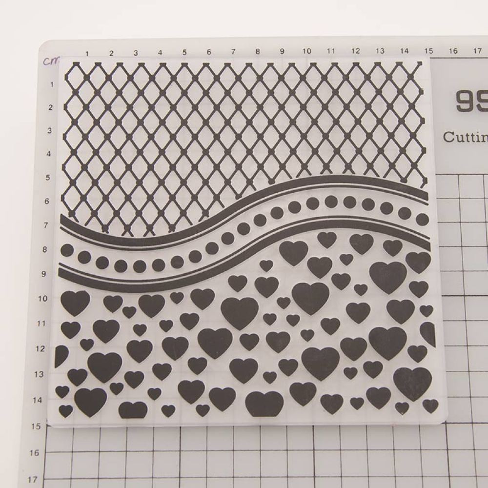 Love Heart Diamond Embossing Folders Plastic Scrapbooking For DIY Scrapbook Album Card Decorating Tool Crafts Card Paper Making