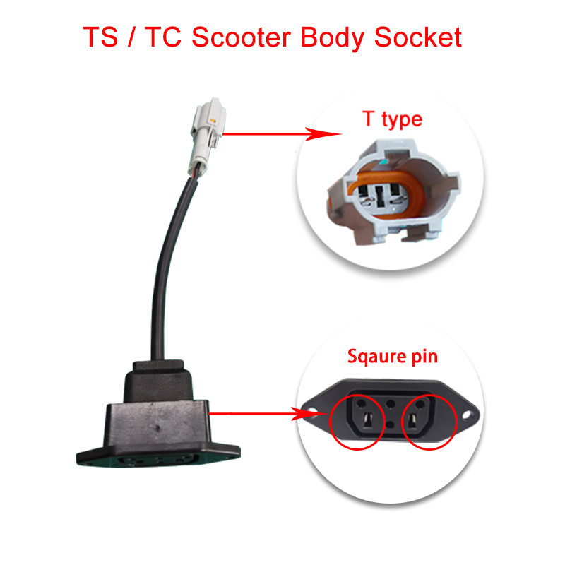 Chargeur et boîtier de charge pour Super SOCO TC MAX TS, accessoires d&#39;origine, prise de batterie et câble: body Socket Square T