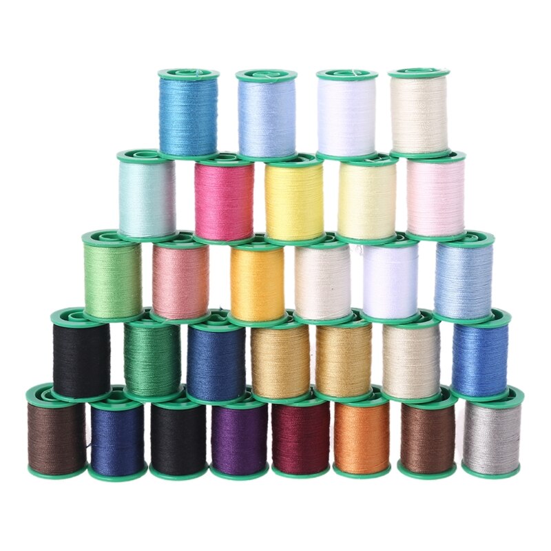 Complete Sewing Thread Kit 30 Pcs Basic DIY Sewing Kits with Storage Box for Sewing for Adults Beginners Emergency Repairs E56E