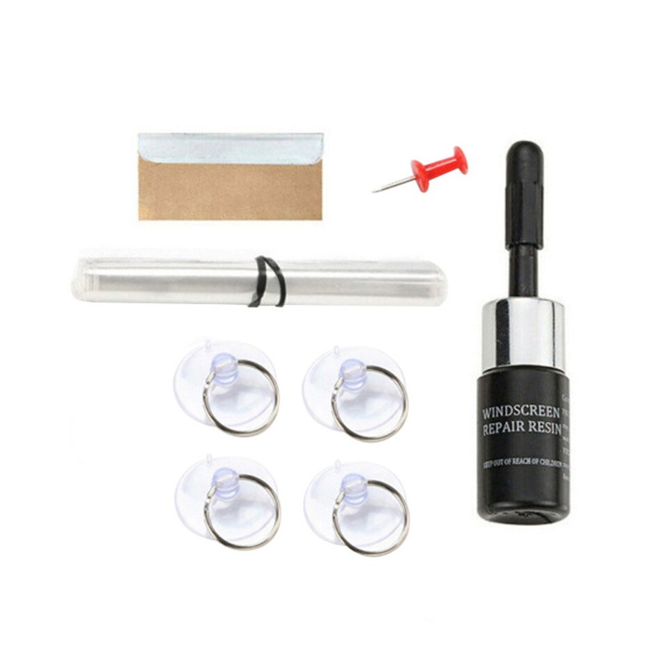 DIY Window Repair Tools Windscreen Glass Scratch Crack Restore Window Screen Resin+blade+strips Car Windshield Repair Tool: green