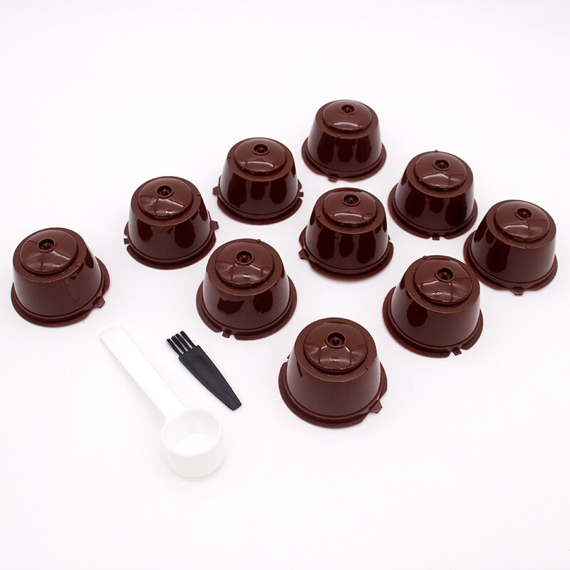 5PCS Refillable Capsules for Nescafe DOLCE GUSTO Coffee Capsules Reusable Filter with Spoon Brush Coffee Pods