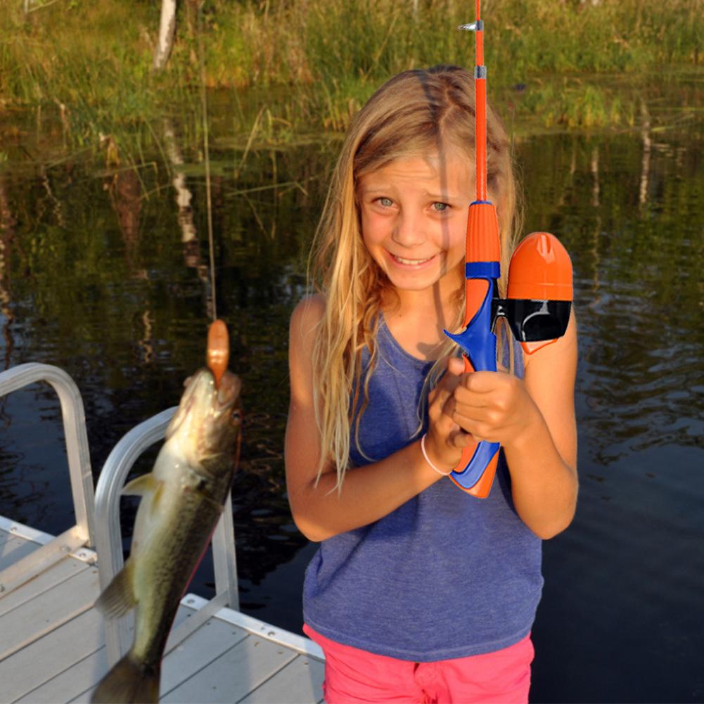 Kids Fishing Pole Portable Telescopic Fishing Rod Set With Spincast Fishing Reel Tackle Box For Boys Girls
