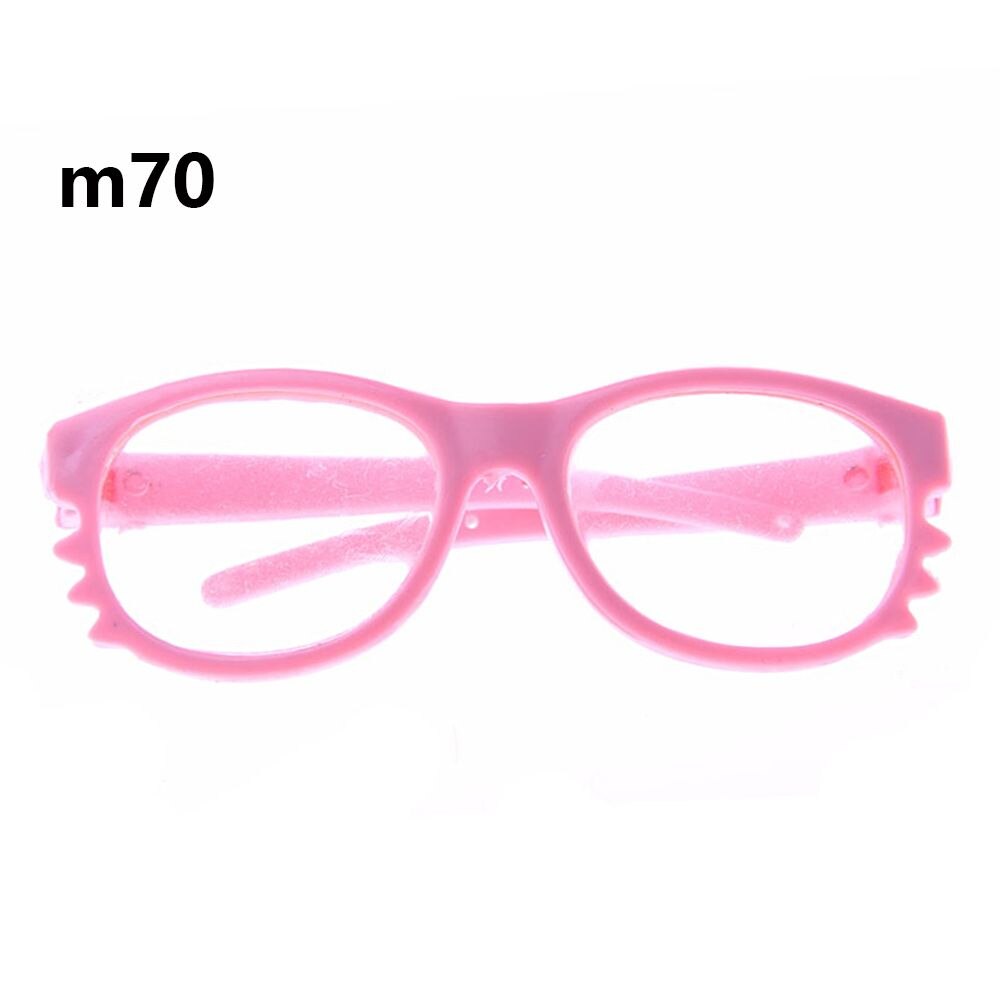 Colorful Doll Glasses Clear Lens Round Frame Eyewear Miniature Eyeglasses Fit 18 Inch Playing House Cool Girl Accessory: m70