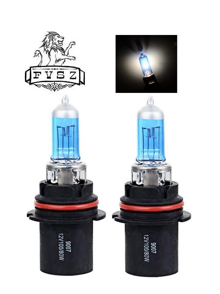 2 pièces 9007 HB5 12V 100/80W voitures phares halogène 6500K 1720lm/1600lm lumière cristalline lumière blanche lampes de voiture (DC12V/2 pièces): Default Title