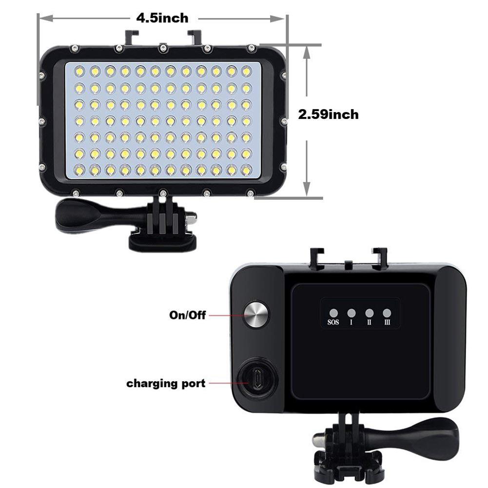 Tuotteelle gopro canon nikon sony slr kamera 84 led suuritehoinen himmennettävä vedenpitävä 500 lumen led -videovalo 50m vedenalainen sukellusvalo