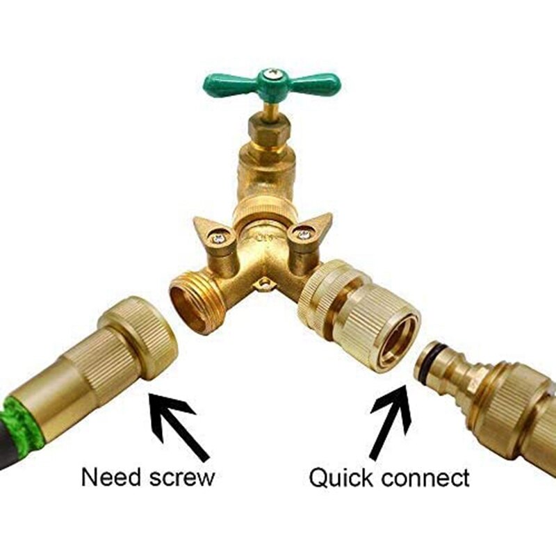 Snelkoppeling Voor Tuinslang Messing Connector Voor Snelkoppeling Voor Tuinslang 3/4 Inch Waterslang Aansluitingen (2sets)