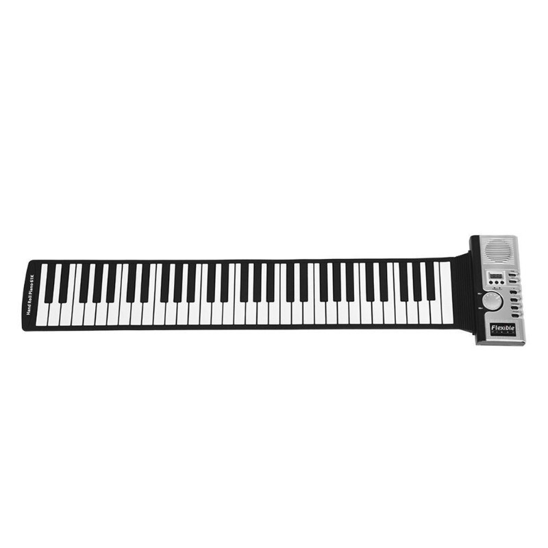 Roll Piano Portable Electronic Piano (61 Keys, White)