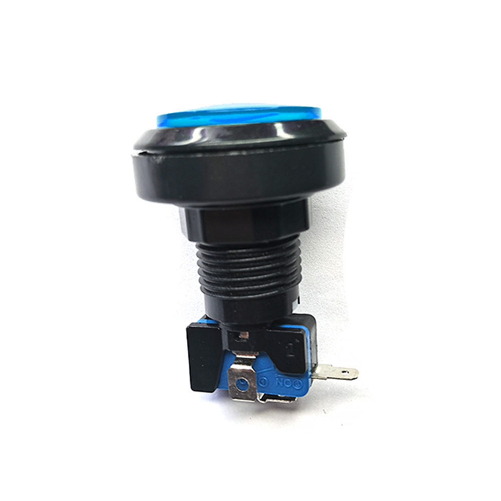 46mm trykknapper 12v led-belyste lyskontakter gyngegravemaskine spilklo automatkran flipperspildele spilleautomatarkade gør-det-selv: Blå