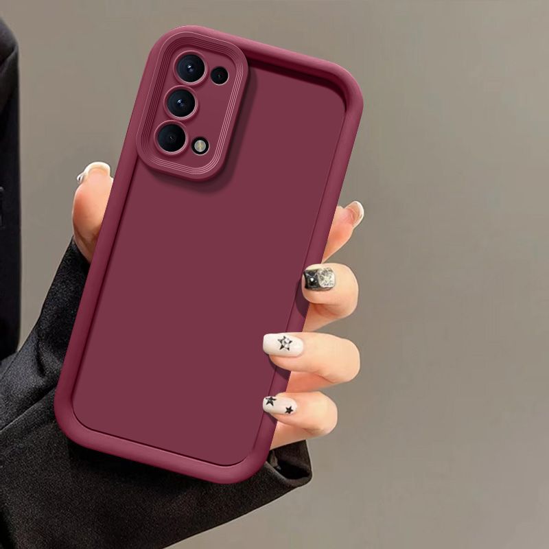 For OPPO Find X3 Lite Case OPPO Reno5 Pro Phone Case Full Package Matte Anti Soft Protective Cover: ABS / Red