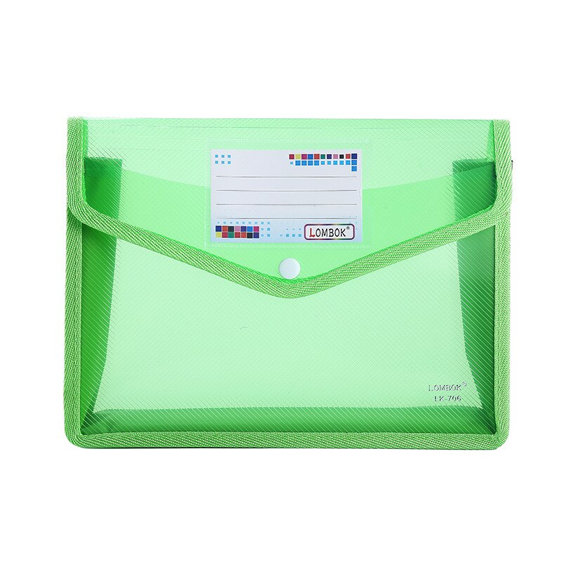 Sac de rangement de documents A4 A5 PP Transparent étanche, organisateur de fichiers tridimensionnels, pochette en papier pour le bureau et la maison: A5 green