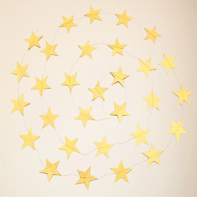 Guirlandes en forme d&#39;étoile de 4M, 2 pièces, banderole en papier doré, fournitures de décoration pour fête d&#39;anniversaire, mariage, fête prénatale