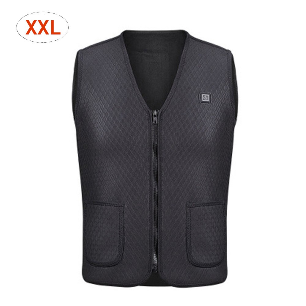 Motorfiets Verwarming Vest Universele Elektrische Usb Verwarmde Warme Vest Zwart Winter Warmer Vest Jas Voor Reizen Skiën Wandelen: XXL