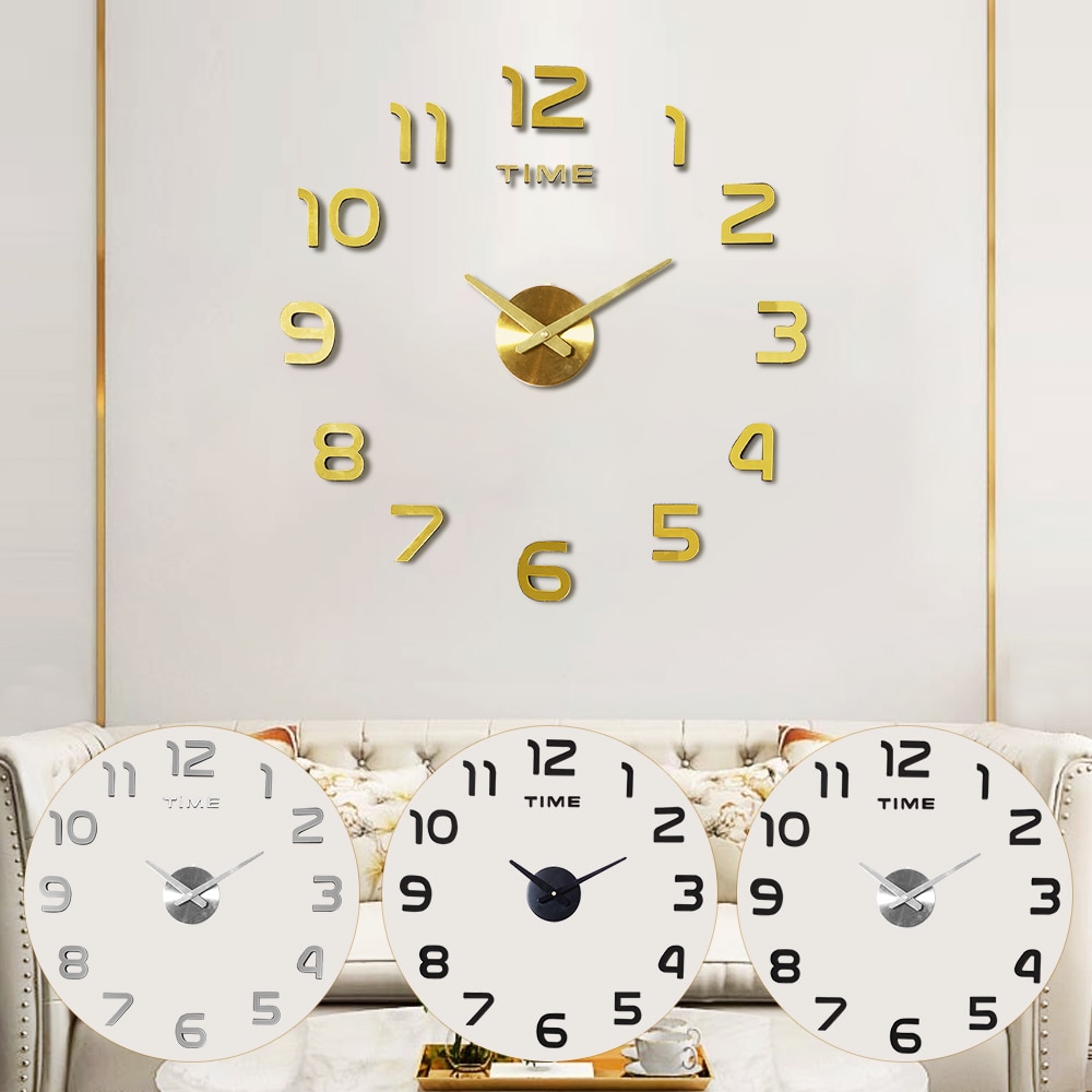 3D Acryl Klok Spiegel Sticker Horloge Muur Diy Creatieve Klok Woondecoratie Quartz Klok/Gratis Te Sturen 3D Vlinder sticker