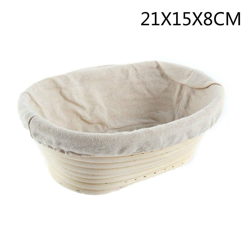 Banneton Proofing koszyk na chleb okrągły owalny do pieczenia ciasta patelnie udowadniające Rattan koszyk na chleb fermentacja z płócienna torba: 21X15X8CM