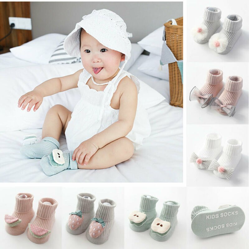 Infant Rutschfeste Boot Weiche Socken Kinder Baby Mädchen Cartoon Warme Schuhe Anti-slip Pantoffel