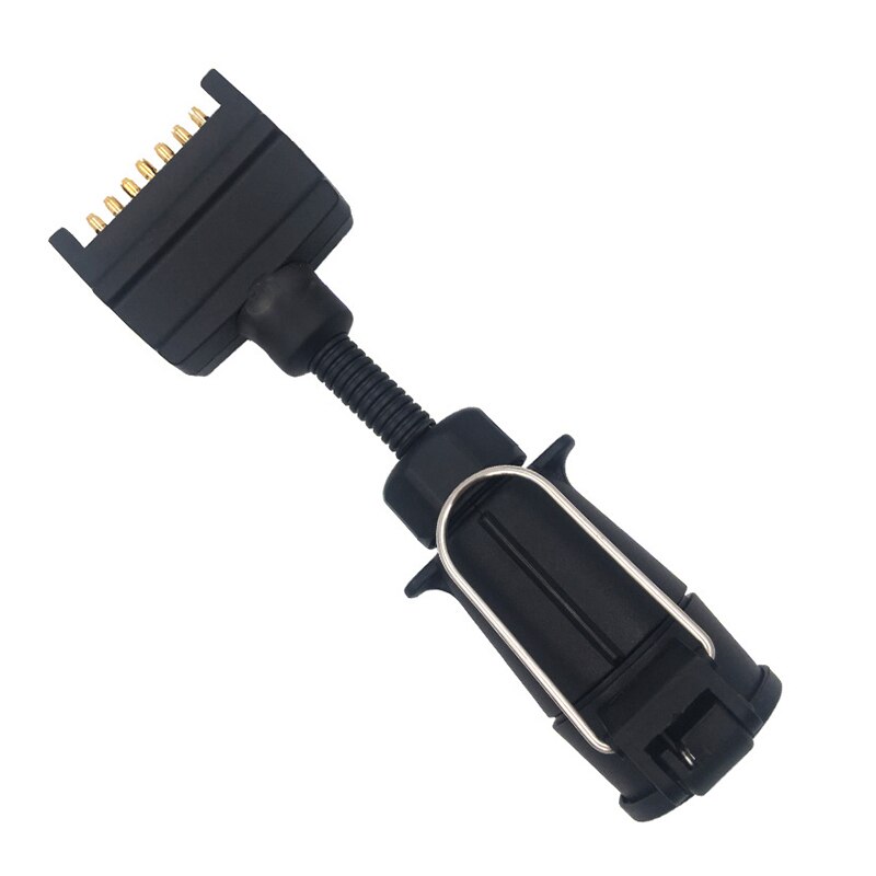 1 Pza 7 Pin conector de remolque adaptador de enchufe redondo hembra a plana macho caravana barco 21*6*5,5 cm/8,27*2,36*2,17 pulgadas