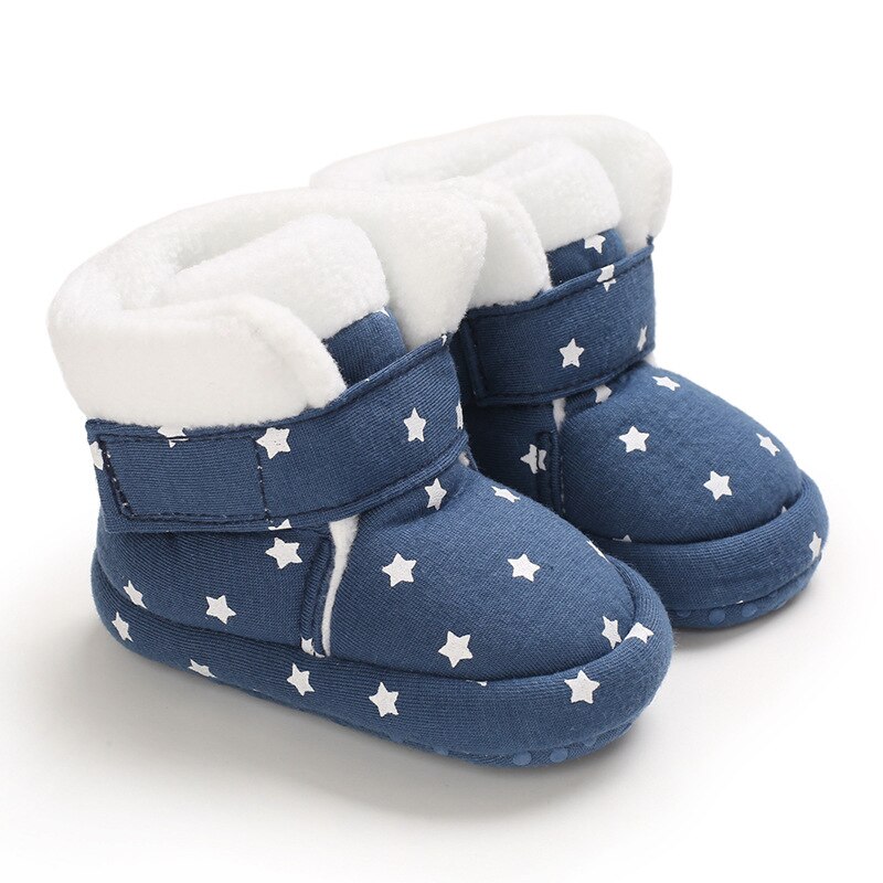 Varme nyfødte småbørnsstøvler vinter first walkers baby piger drenge sko bløde sne støvletter til 0-18m: Blå / 7-12 måneder