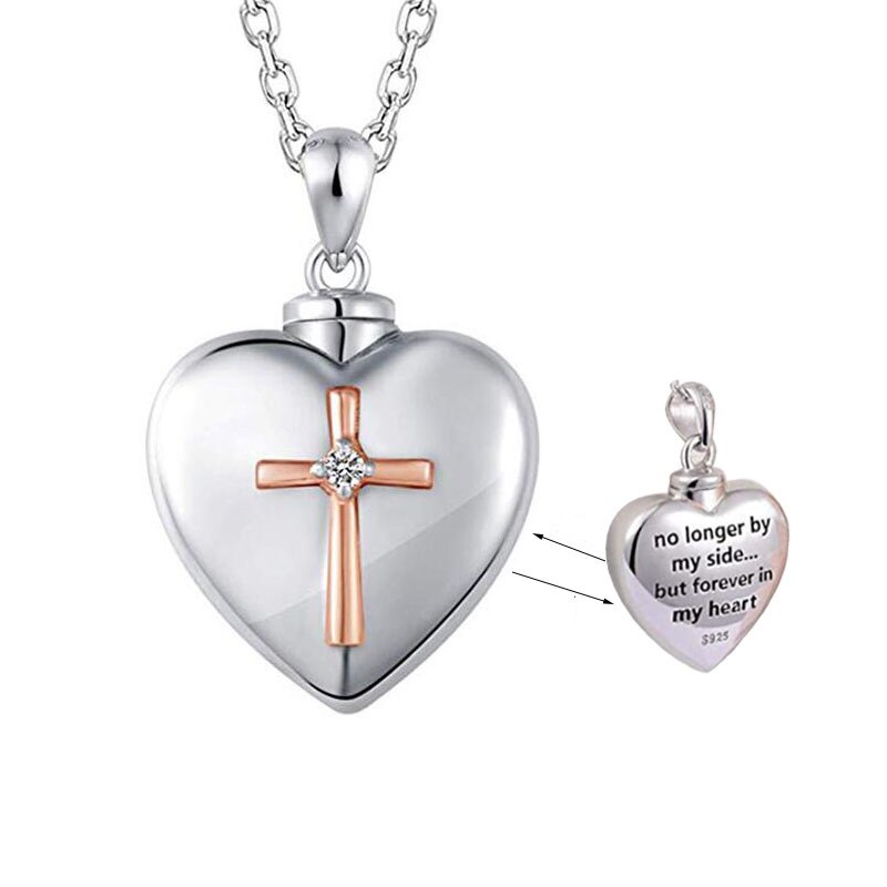 1pc 316 Stainless Steel Heart Cremation Urn Necklace For Ashes Urn Jewelry Memorial Pendant With Fill Kit And Velvet Bag: B