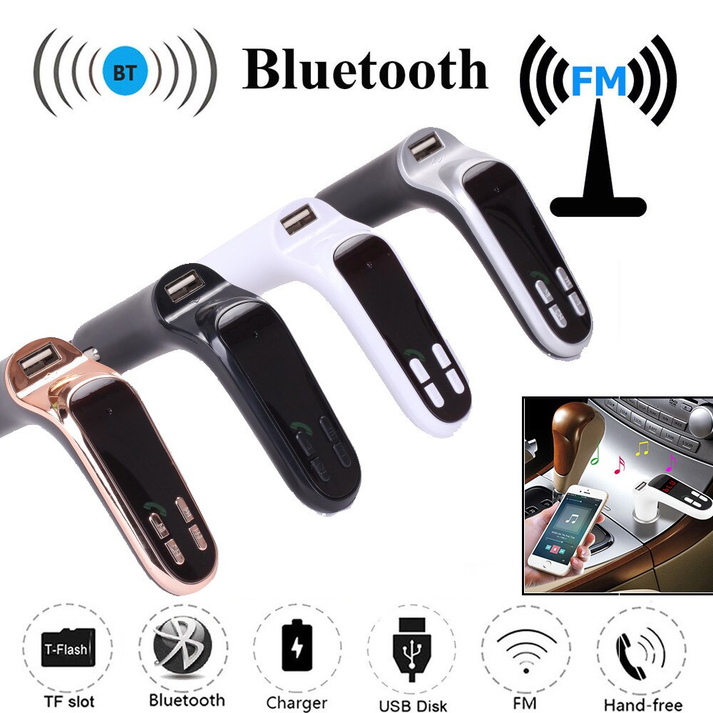 Transmetteur FM sans fil | Kit Bluetooth pour voiture, chargeur G7, mise à niveau vers C8 AUX, lecteur de musique sans fil mains libres pour voiture