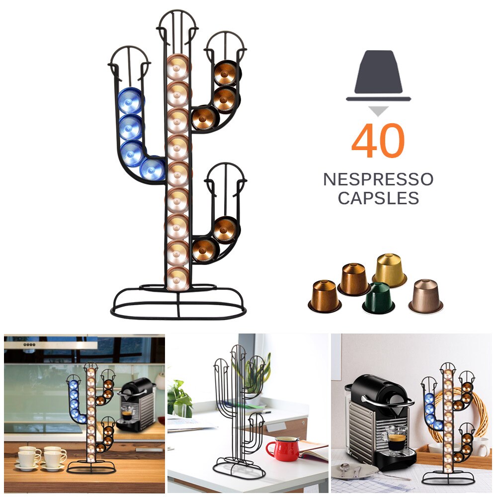 40 kapsler kaffekapsel arrangør oppbevaringsstativ praktiske kaffeskuffer kapselholder til nespresso kaffekapselhyller