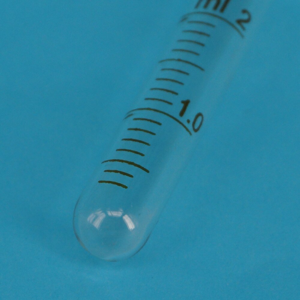 2ml Graduated Line Lab Clear Glass Test Tube Round Bottom with Stopper Glassware