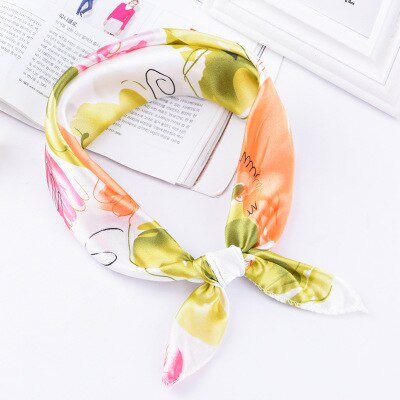 Foulard à rayures pour la tête pour femmes, imprimé, tissu pour cou, étiquette tendance, 50x50cm: TS-5