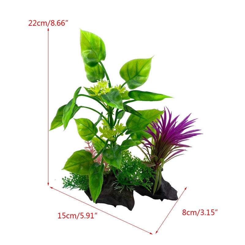 Plastic Water Planten Voor Aquarium Realistische Kunstmatige Planten Gras Ornamenten 8.7 Inch Hoge Aquarium Decoraties