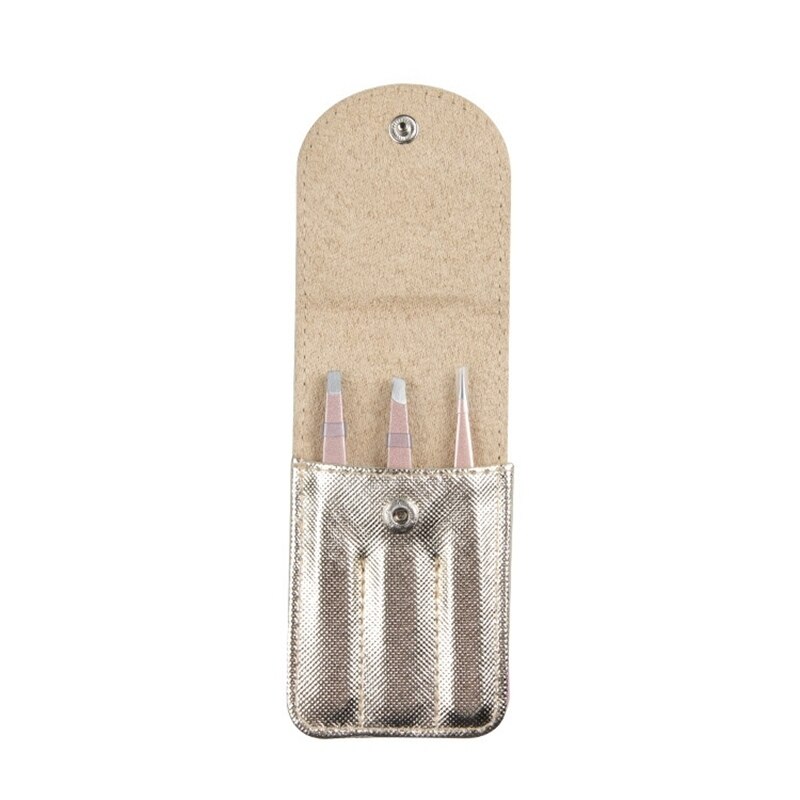 3 Pieces/Set of Stainless Steel PU Leather Popular Eyebrow Tweezers Beauty Removal Makeup Tool For Kit Ladies: style 5