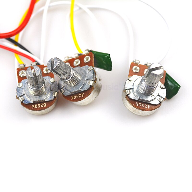 SSS SSH HH Electric Guitar Pickup Wiring Harness Prewired 5-way Switch 2T1V for ST Electric Guitar Black White Guitar Parts