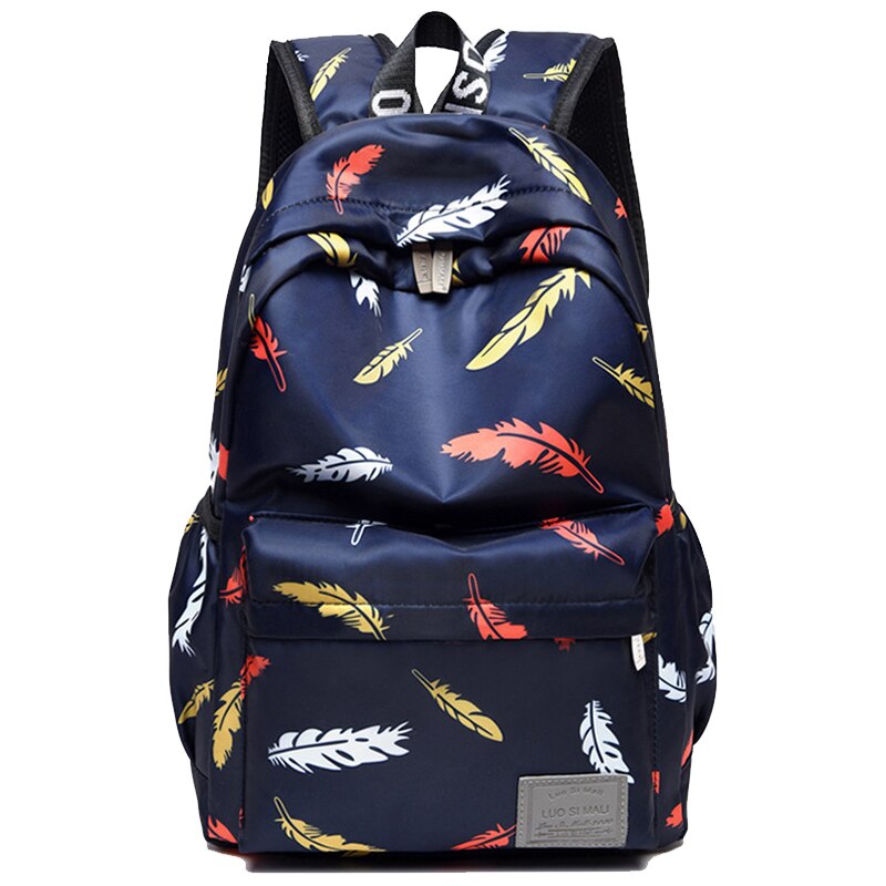 Chuwanglin Rugzakken Voor School Tieners Meisjes Tassen Mode Vrouwen Reizen Rugzak Rugzakken Leuke Animal Print Mannelijke Tas P61005: Yellow feather