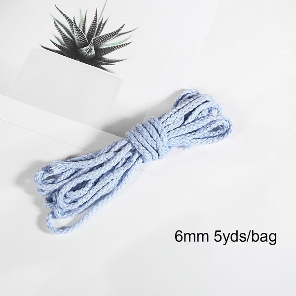 Corde torsadée en coton de 6mm, 5yards, cordon pour la couture décorative artisanale, pour la couture, pour emballage de , pour Bouquet, cordon pour fil artisanal: 02