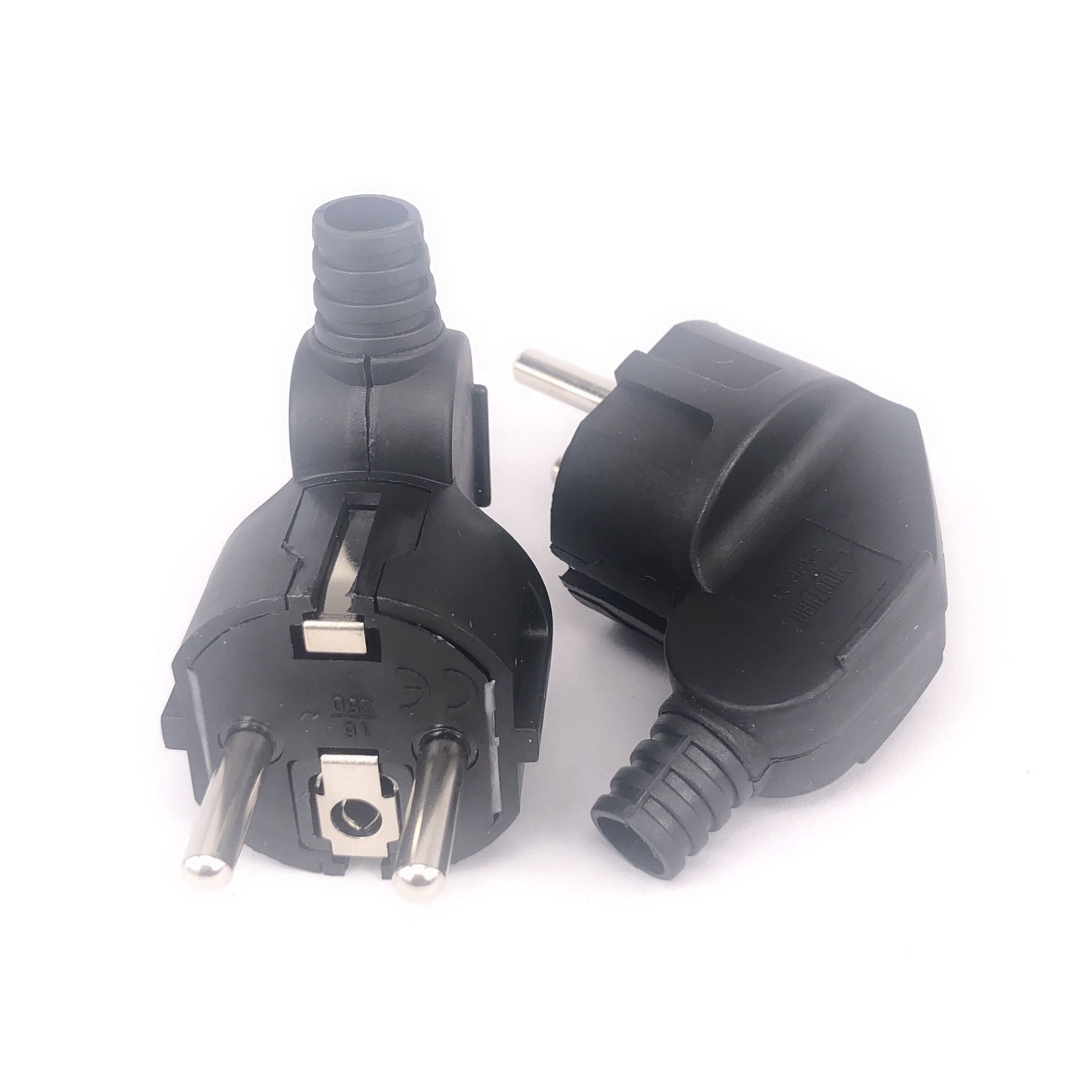 1 st eu european round 2 pins ac power hane plug rewireable uttag adapter adapter förlängningssladd kontakt