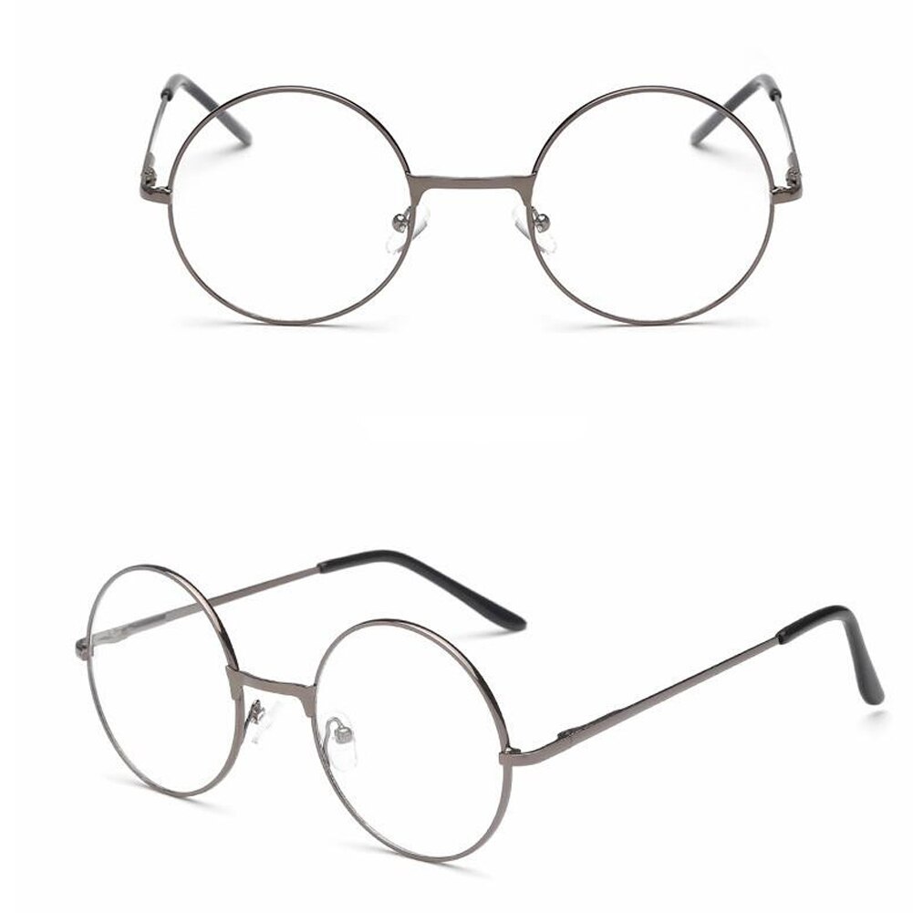 Unisex vintage runde lesebriller metallinnfatning retro personlighet college stil brilleglass klar linse øyeglass innfatning øyeglass
