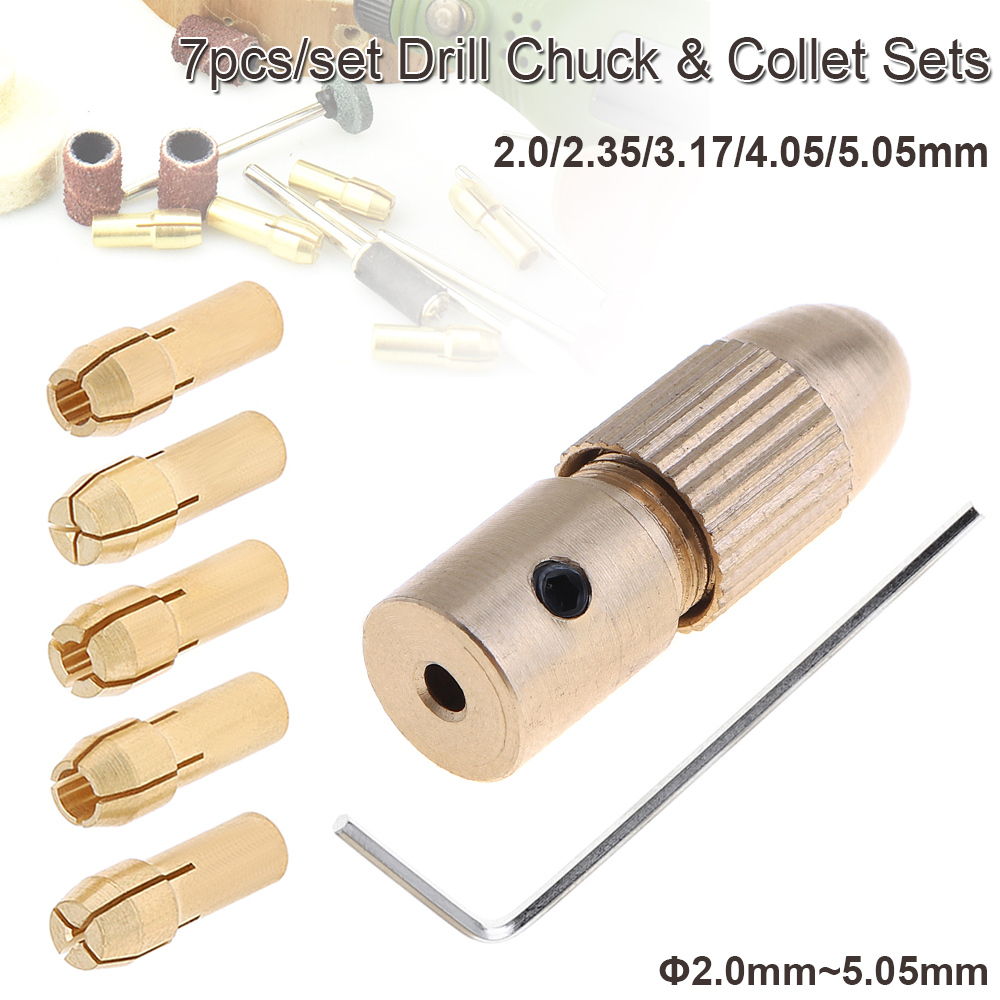 7Pcs 5.05Mm Mini Zelf Aanscherping Boor Klauwplaten Ondersteuning 0.5-3.0Mm Boor Voor Abs Board/verlichting Board Punch