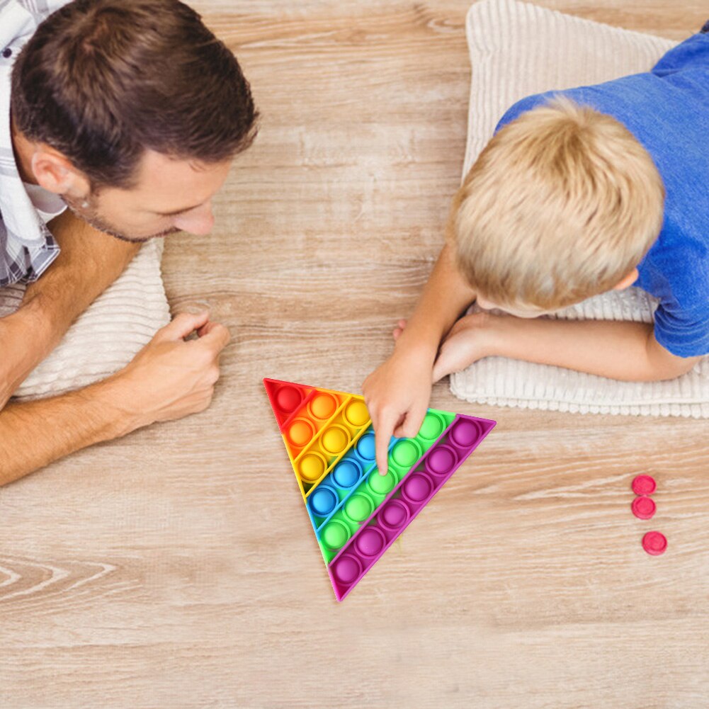 Triangle Push Bubbles Sensory Toy Safe Desktop Puzzle Funny Decompression Toys Anti-Stress Portable Vent Toys Stress Reliever