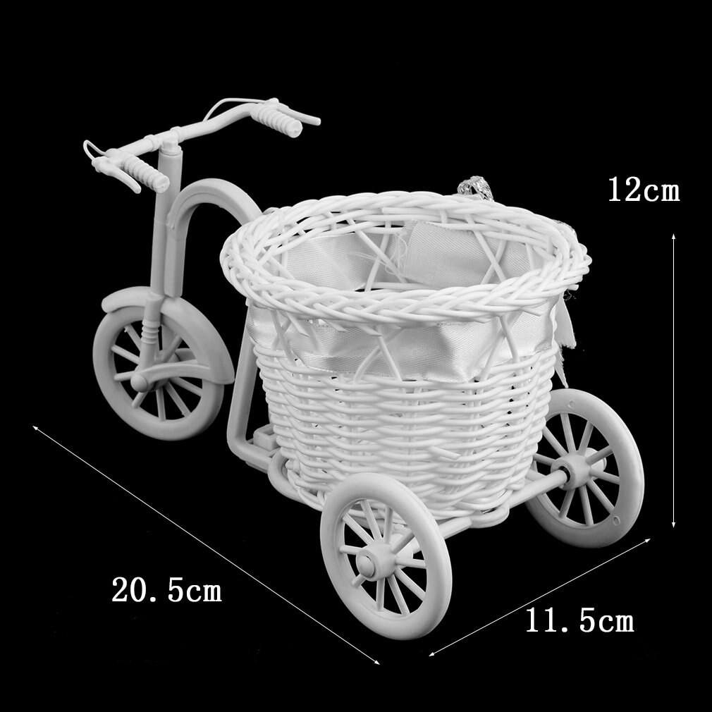 Beauté rotin Tricycle vélo fleur panier Vase stockage jardin mariage fête décoration bureau chambre tenant bonbons