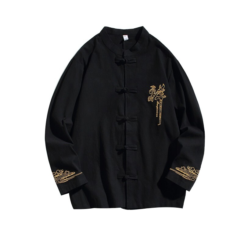 Traditional Chinese Clothing For Men Tang Suit Plus Size Hanfu Men Kung Fu Clothes Linen Harajuku Long Sleeve Coats Male 30692