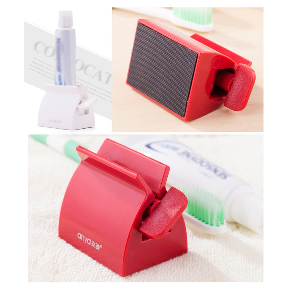 Rullende rør tandpasta presemaskiner dispenser sædeholder stativ let rengøring badeværelse produkter husholdningsartikler