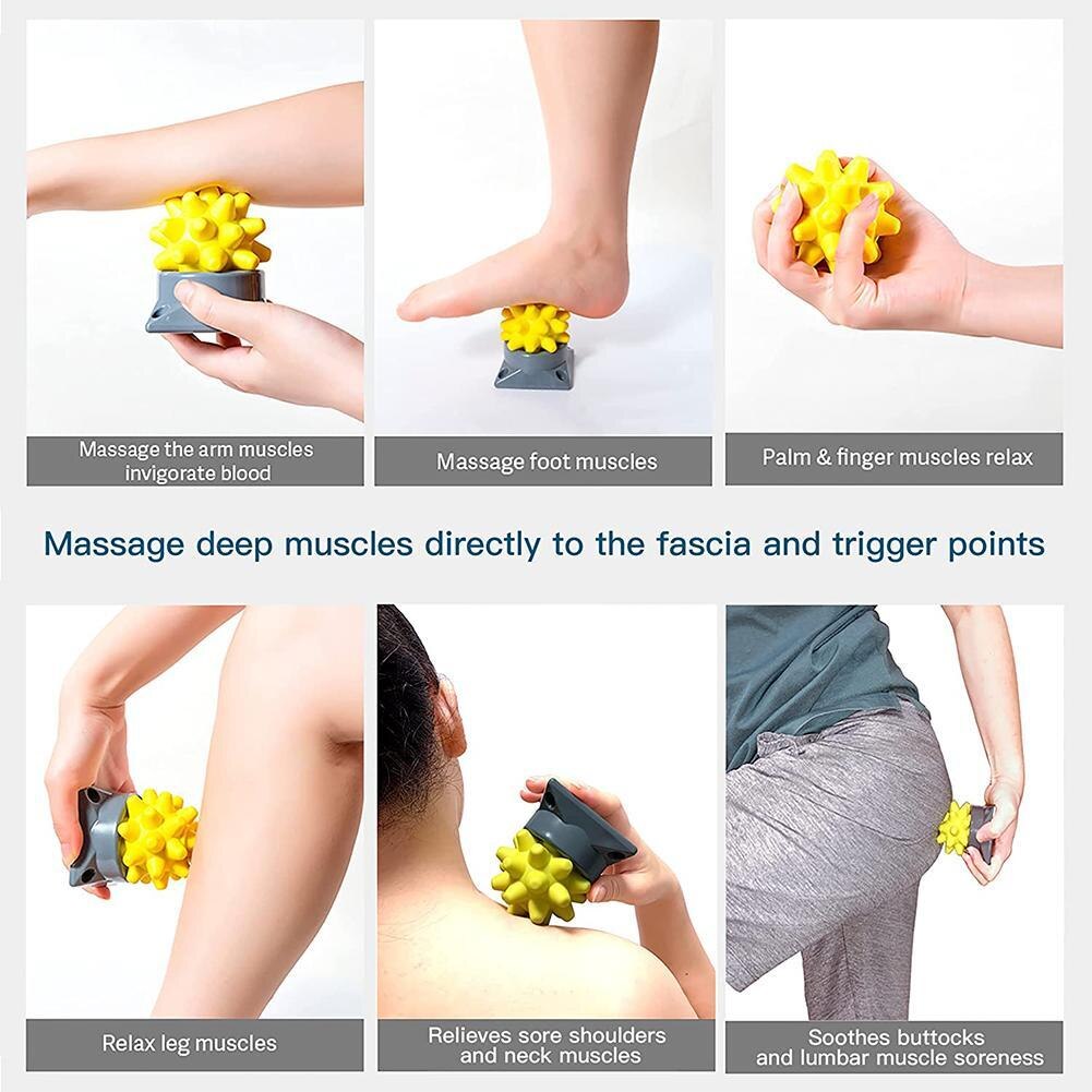 Spiky Massage Bal Roller Yoga Voet Hand Voet Massager Therapie Acupunctuurpunt Met Base Draagbare Body Ontspannen Spier Rumble